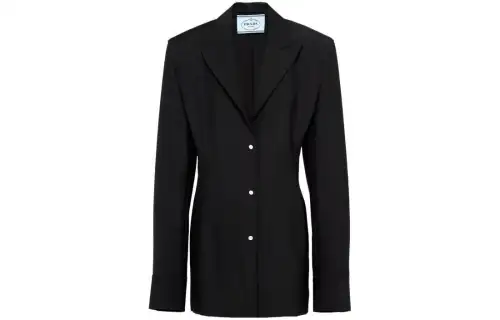 Prada Long-Sleeved Single-Breasted Shirt Jacket