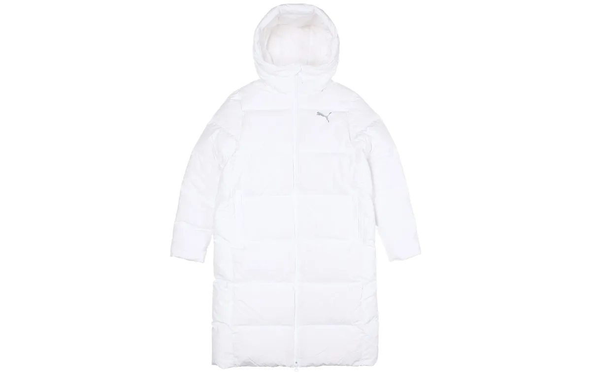PUMA Down Jackets Women's White Hooded Moderate Straight Fit