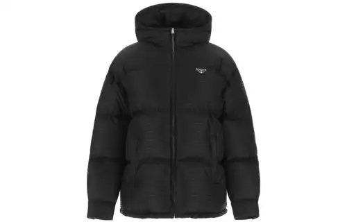 PRADA Zip Up Padded Jacket Black
