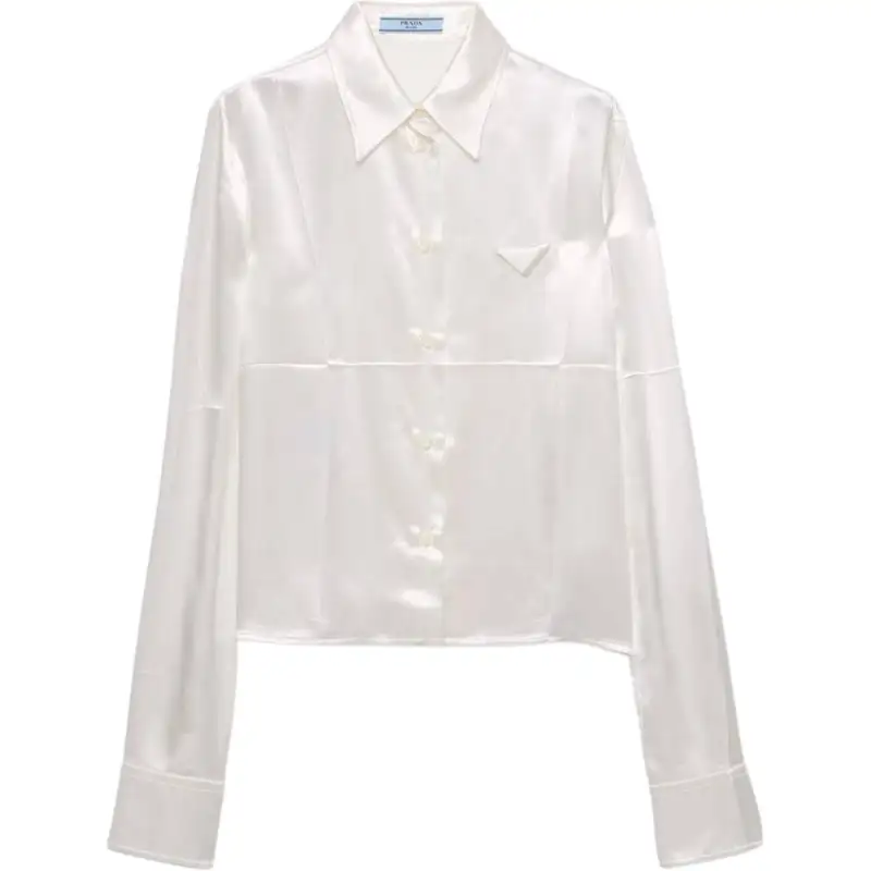 PRADA Shirts Women's White Lapel Moderate Other