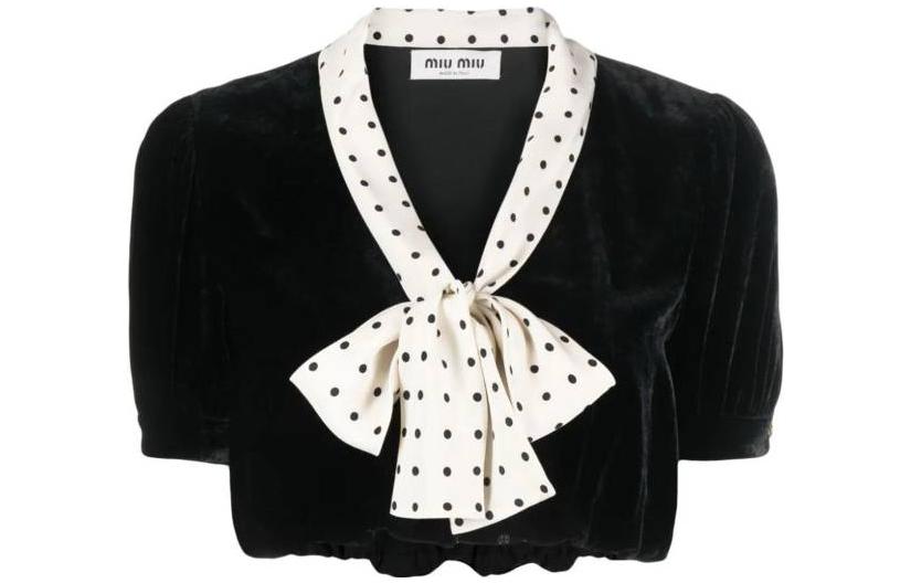 MIU MIU Shirts Women's Black V Neck Moderate Other