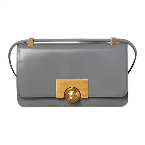 Bottega Veneta Calfskin Portable Crossbody Bag, Shoulder Bag Women's Concrete Gray