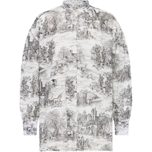 DIOR Shirts Women's White Stand Collar Moderate Other
