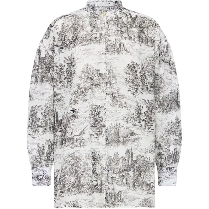 DIOR Shirts Women's White Stand Collar Moderate Other