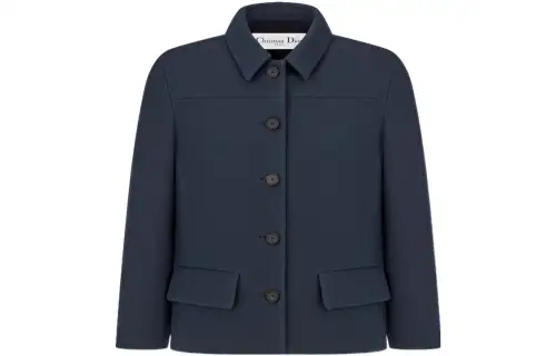 DIOR Quarterly New Products Jackets Women's Blue V Neck Moderate Other