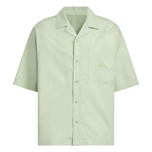 Adidas Sportswear GFX Loose Lapel Button Short Sleeve Shirt Men's Magic Yellow Green