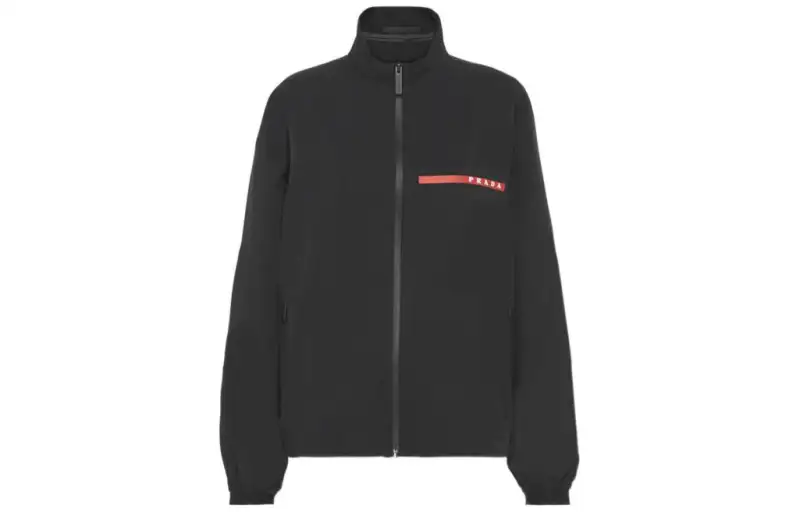 PRADA Jackets Women's Black Stand Collar Moderate Other
