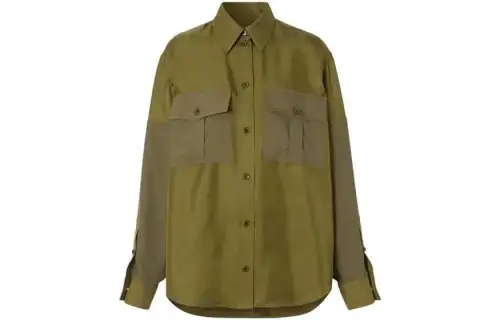 Burberry Shirts Women's Green Pointed Collar Moderate Other