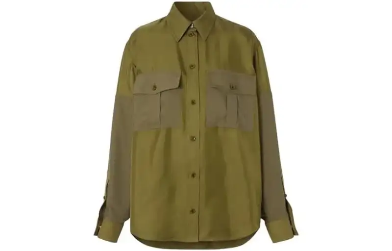Burberry Shirts Women's Green Pointed Collar Moderate Other