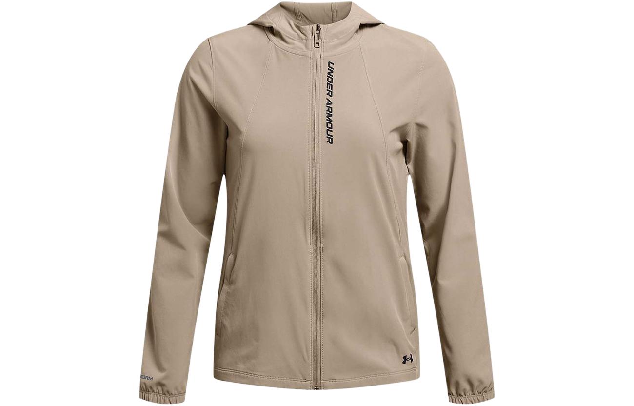 Женская куртка Under Armour Printed (песочная с капюшоном)
