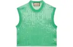 GUCCI Knitwear Women's Green Crew Neck Moderate Other