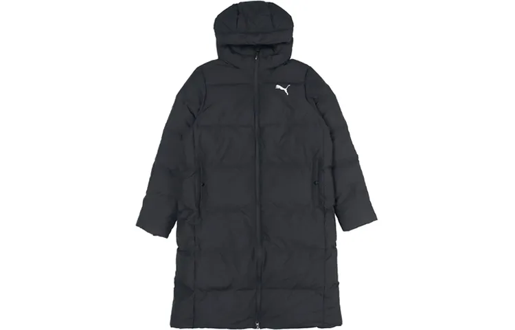 PUMA Down Jackets Women's Black Hooded Moderate Straight Fit