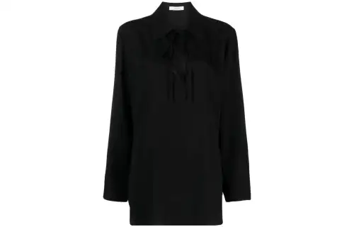 【Previous Season】keyhole-detail silk blouse