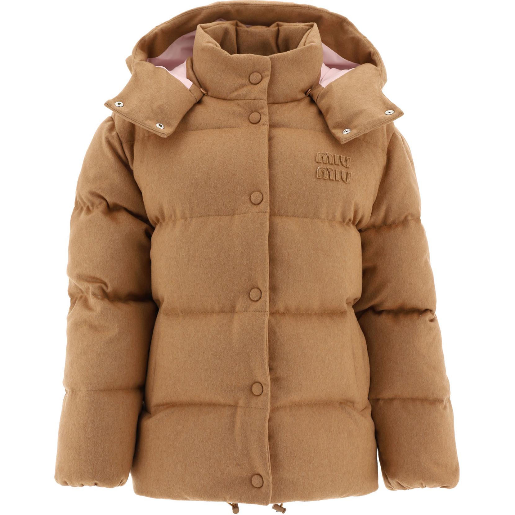 Женский пуховик MIU MIU Down Jacket (коричневый)