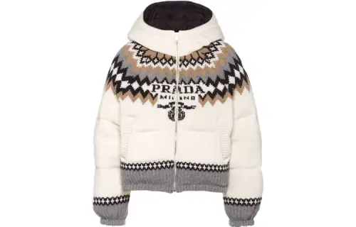 PRADA Down Jackets Women's White Hooded Moderate Other