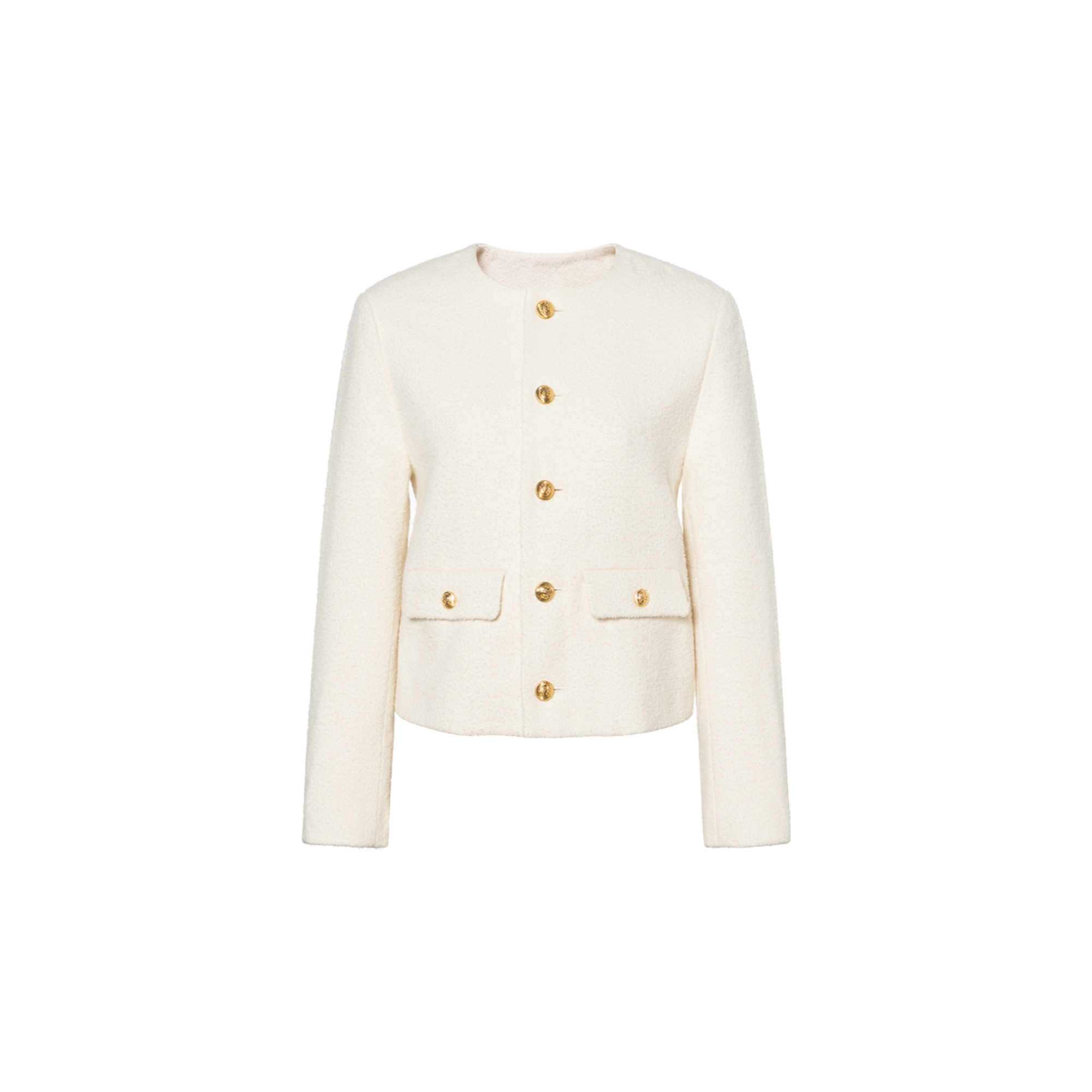 CELINE Celine FW22 Solid Color Button Long Sleeve Jacket Women's Chalk White