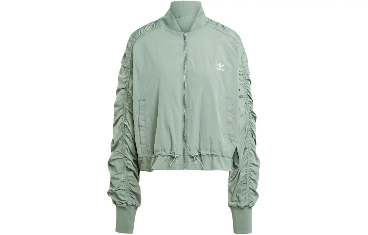 Adidas Originals gathered-sleeve bomber jacket