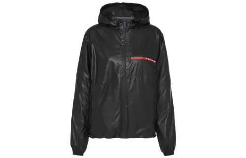 PRADA Jackets Women's Black Hooded Moderate Other