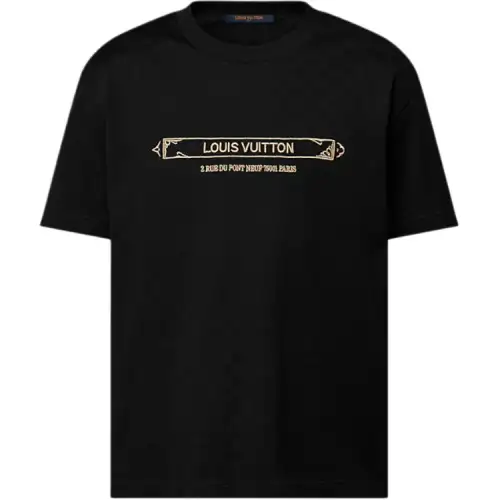 Lv Embellished Damier Pique T Shirt