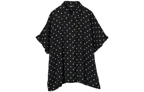 UNIQLO Shirts Women's Black Pointed Collar Moderate Shirt