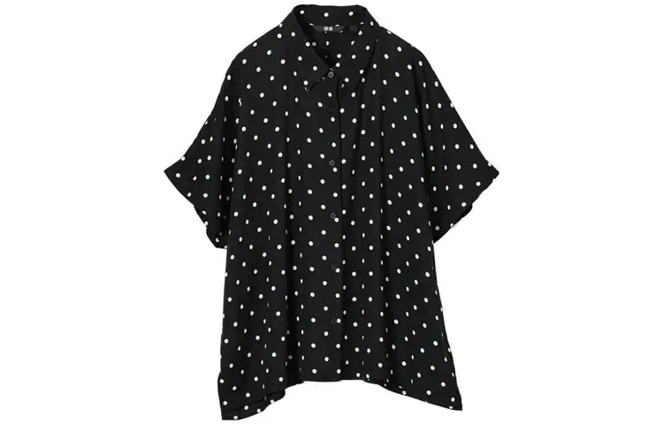 UNIQLO Shirts Women's Black Pointed Collar Moderate Shirt