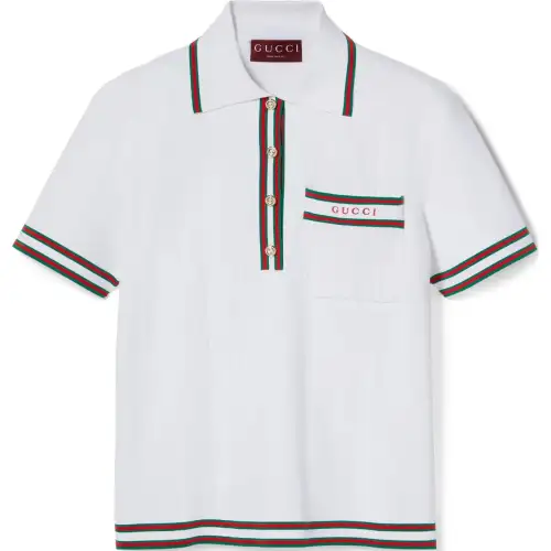 GUCCI Stretch Viscose Polo Top