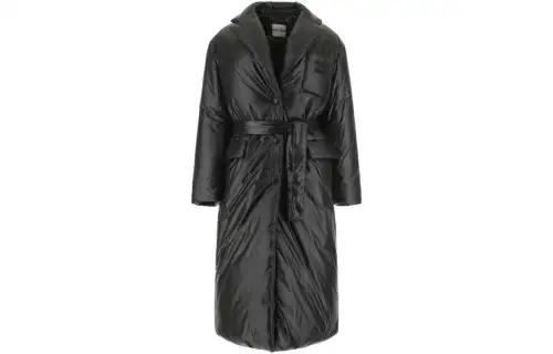 MIU MIU Jackets Women's Black V Neck Thickened
