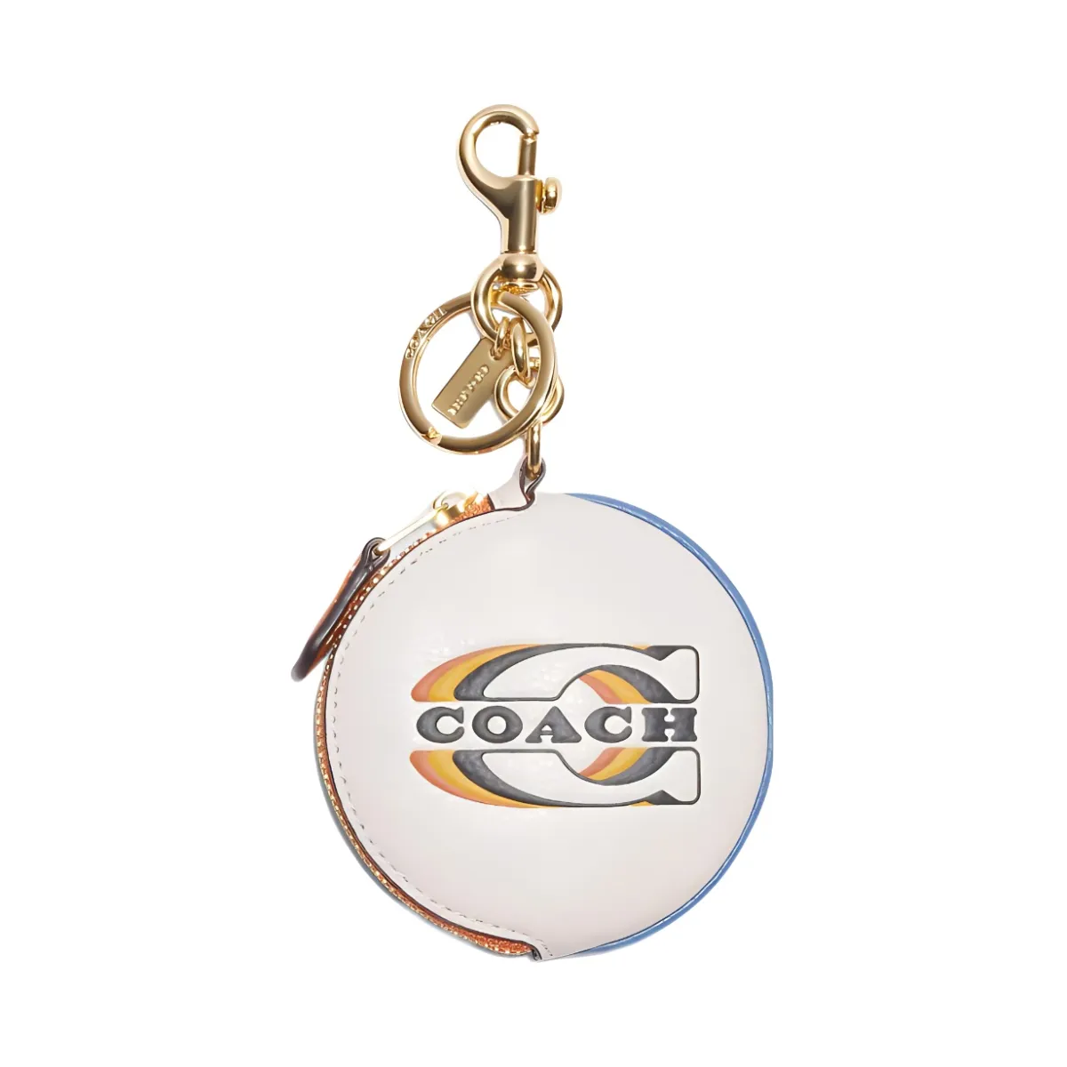 COACH Pebbled Leather Coin Purse Women's Chalk White