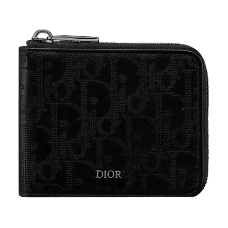 DIOR Calfskin Wallet, Card Holder Men's Black