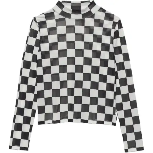 Vans Drop Shoulder Sleeve T Shirt Women's Black White