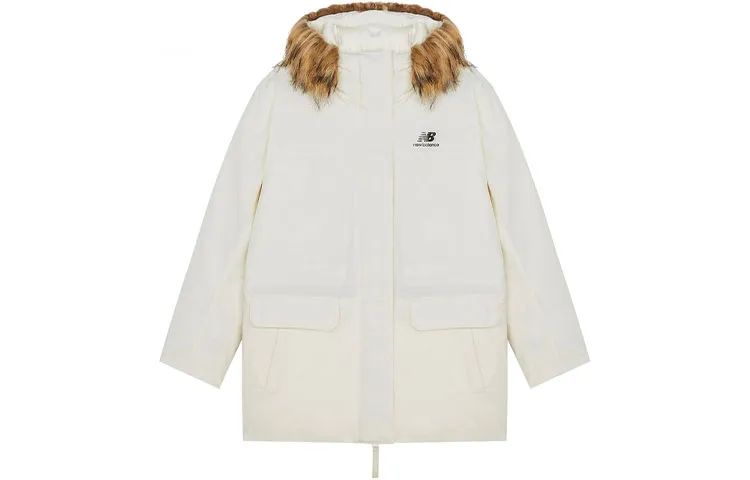 New Balance Down Jackets Women's Beige Hooded Moderate Other