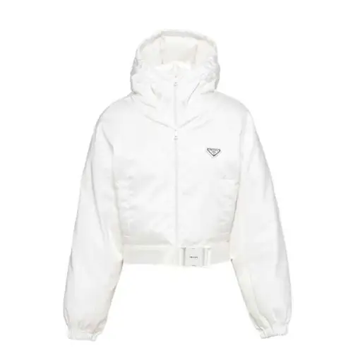 PRADA Down Jackets Women's White Hooded Moderate Other