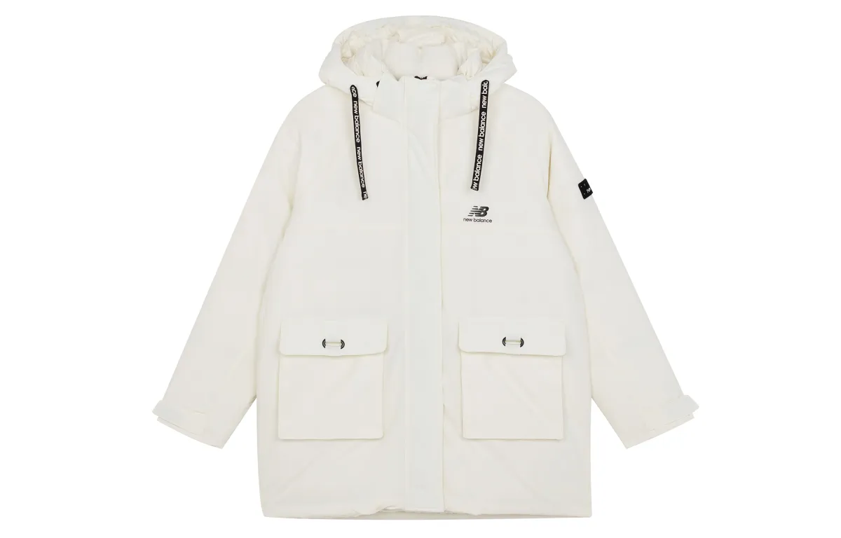 New Balance Down Jackets Women's Ivory Detachable Hood Moderate Other