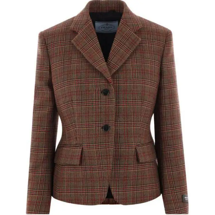 Prada plaid-check blazer
