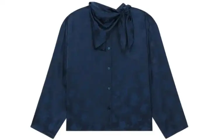 KENZO Shirts Women's Blue Scarf Collar Moderate Other