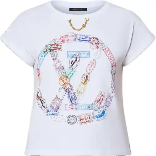 LOUIS VUITTON Travel Stamp Lv Circle T-Shirt