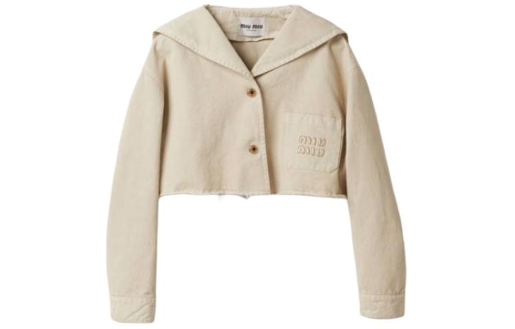 Женская куртка MIU MIU Gabardine Blouson Jacket (бежевая)