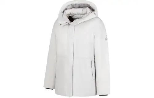 ASICS Down Jackets Women's Gray Hooded Moderate Puffer Jacket