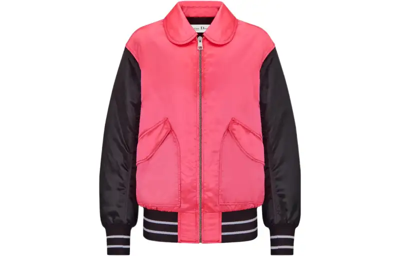 DIOR Quarterly New Products Jackets Women's Pink Lapel Moderate Straight Fit