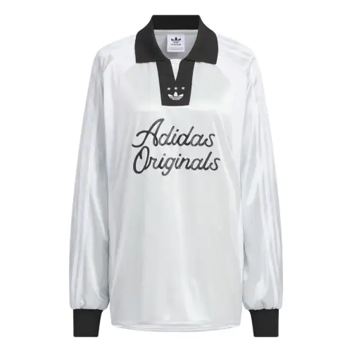 Adidas Originals LONG SLEEVE SOCCER JERSEY Polo Shirt Women's Dark Silver Metal
