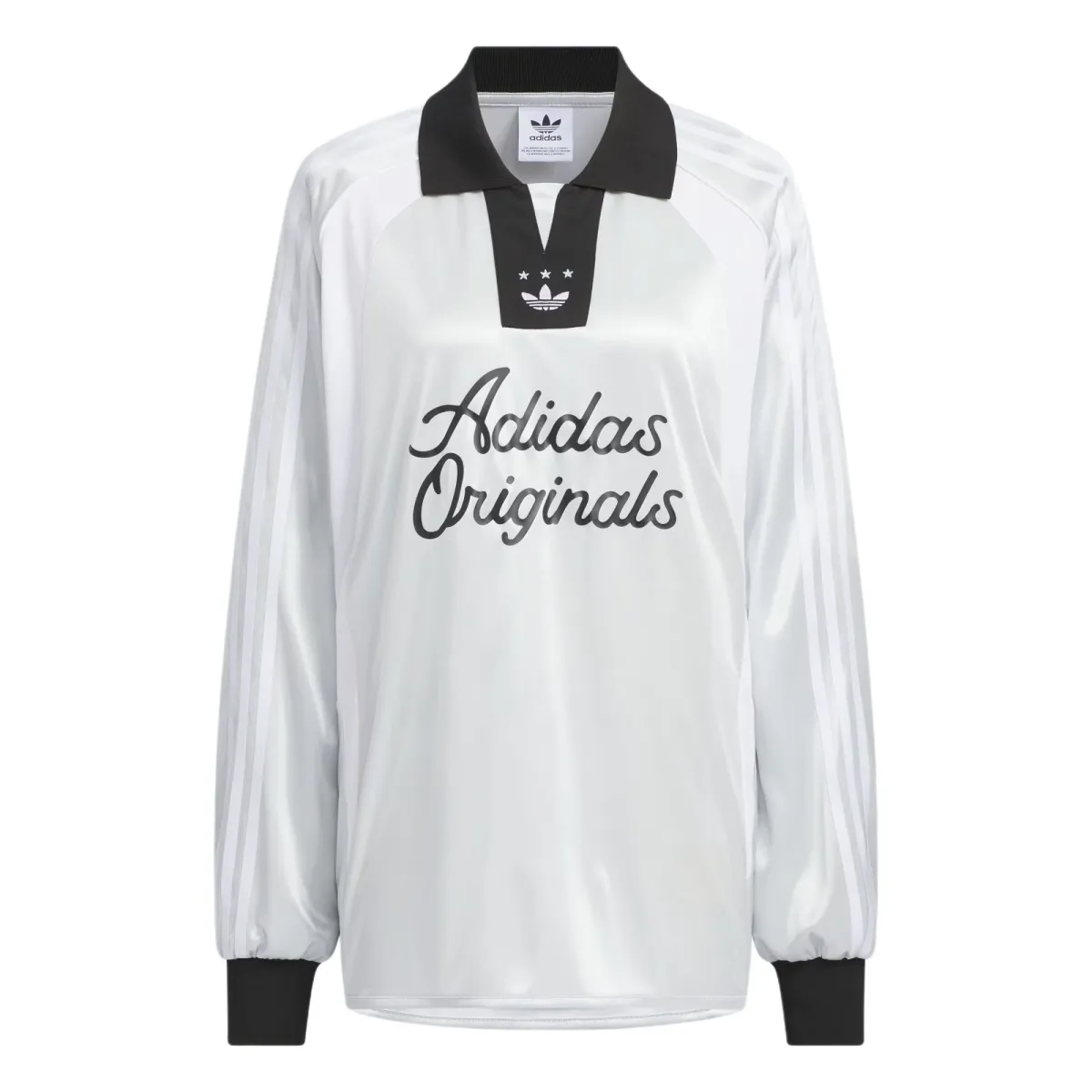 Adidas Originals LONG SLEEVE SOCCER JERSEY Polo Shirt Women's Dark Silver Metal