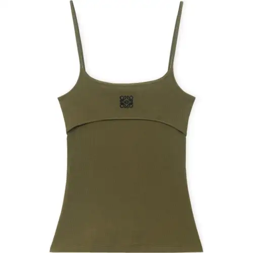 LOEWE Anagram Strappy Top 'Khaki Green'