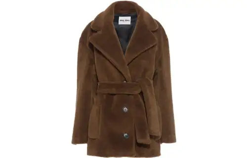 MIU MIU Jackets Women's Brown Lapel Moderate Other