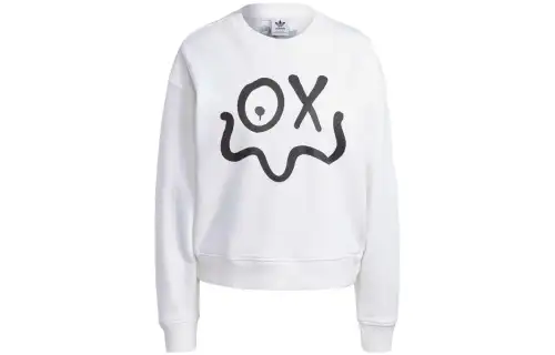 Adidas Originals Sweatshirts Women's White Crew Neck Moderate Other