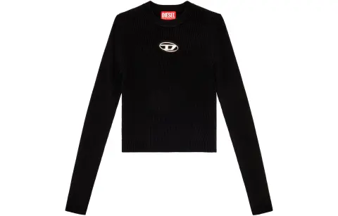 DIESEL M Valary Cropped Ribbed Roundneck Sweater 'Black'