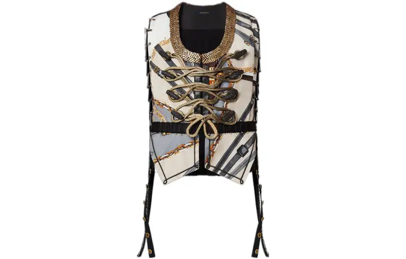 LOUIS VUITTON Pre Owned 2020s Scarf print Gilet