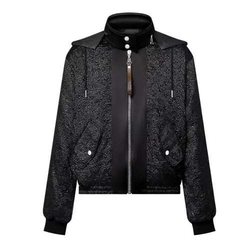 Lv Monogram Jacquard Zip Up Jacket