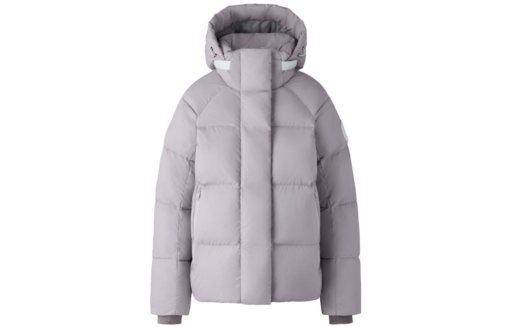 Canada Goose Canada Goose PASTELS series SS22 Junction white label minimalist windproof basic waterproof solid color three-proof zipper detachable hood long-sleeved puff short rib down jacket parka winter women's lilac purple