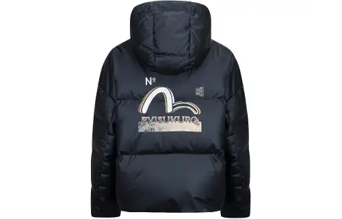 EVISU Down Jackets Women's Black Hooded Moderate Other