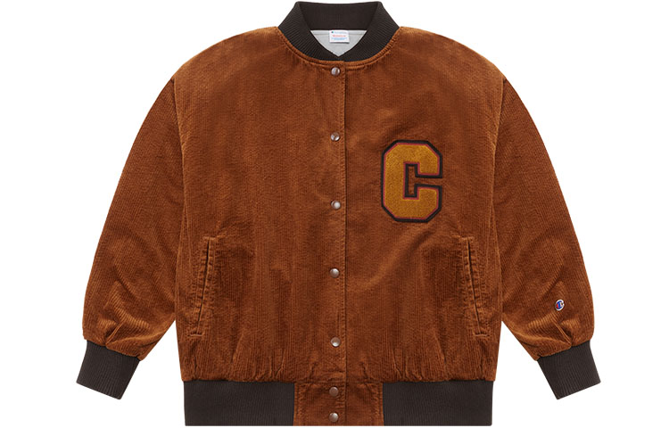 Champion FW22 Women's Collection, Thickened And Fleece Lined Logo Vintage Print Thermal Casual Sports Jacket